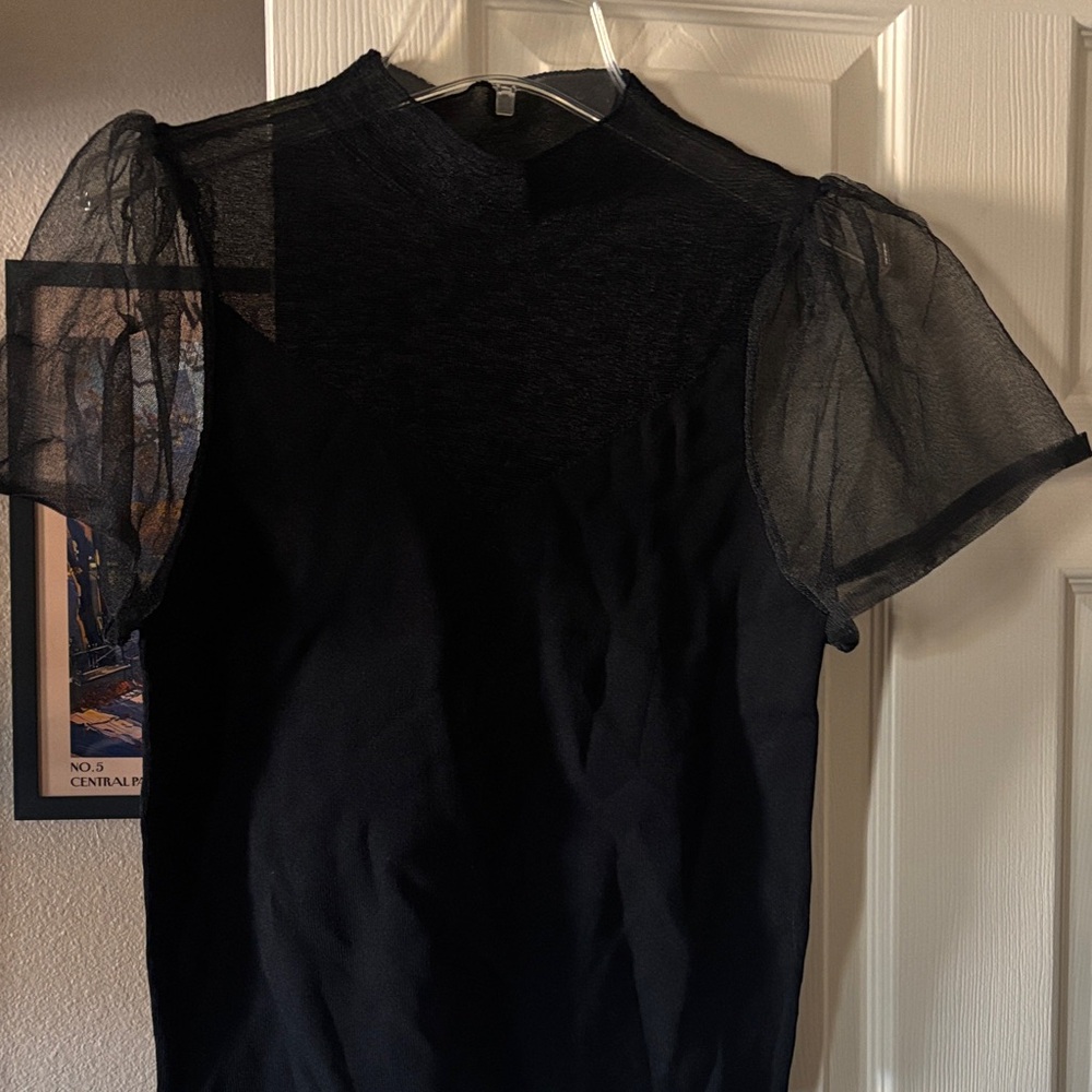 Glam Black Combination Top